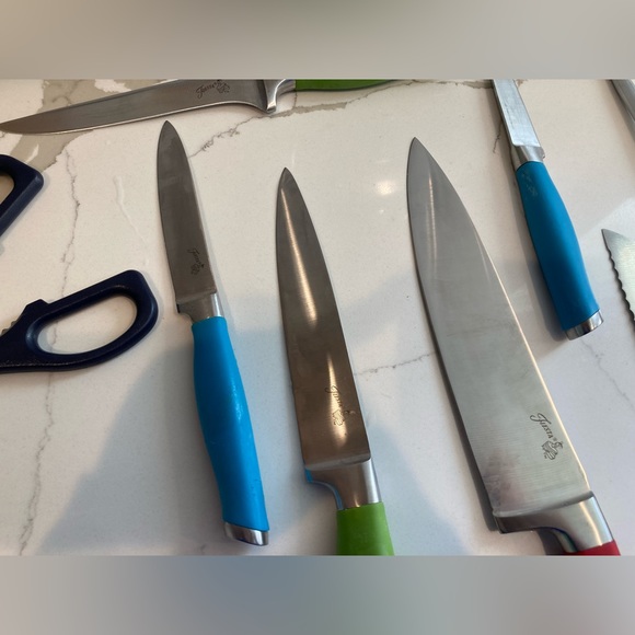 Fiestaware Fiesta Multicolored 11-pc. Cutlery Set knife block rainbow retro oak - Picture 7 of 16